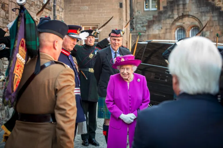 Gordon welcoming Her Majesty Queen Elizabeth II to Stirling Castle, 2021.